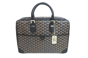 極美品 GOYARD ゴヤール ビジネスバッグ ブリーフケース アンバサッドMM PVCコーティングキャンバス シルバー金具 中古 56016