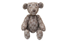 画像をギャラリービューアに読み込む, GUCCI グッチ GGキャンバス ぬいぐるみ 人形 テディーベア クマ ベージュ ピンク 7077722 美品 中古 56022