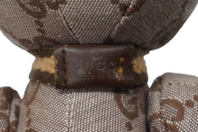 画像をギャラリービューアに読み込む, GUCCI グッチ GGキャンバス ぬいぐるみ 人形 テディーベア クマ ベージュ ピンク 7077722 美品 中古 56022