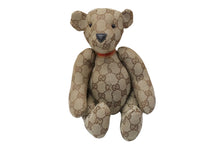 画像をギャラリービューアに読み込む, GUCCI グッチ GGキャンバス ぬいぐるみ 人形 テディーベア クマ ベージュ ブラウン 7077722 美品 中古 56025