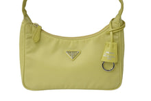 Load image into Gallery viewer, PRADA プラダ ハンドバッグ ミニバッグ 三角プレートロゴ テスート ナイロン 1NE515 イエロー シルバー金具 美品 中古 56057