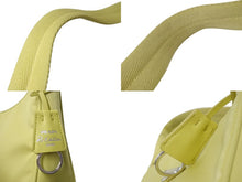 Load image into Gallery viewer, PRADA プラダ ハンドバッグ ミニバッグ 三角プレートロゴ テスート ナイロン 1NE515 イエロー シルバー金具 美品 中古 56057