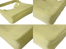 Load image into Gallery viewer, PRADA プラダ ハンドバッグ ミニバッグ 三角プレートロゴ テスート ナイロン 1NE515 イエロー シルバー金具 美品 中古 56057