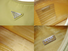 Load image into Gallery viewer, PRADA プラダ ハンドバッグ ミニバッグ 三角プレートロゴ テスート ナイロン 1NE515 イエロー シルバー金具 美品 中古 56057