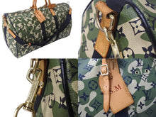 画像をギャラリービューアに読み込む, LOUIS VUITTON ルイヴィトン ボストンバッグ キーポルバンドリエール55 カモフラージュ村上隆 M95774 ゴールド金具 良品 中古 56059