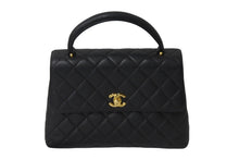 画像をギャラリービューアに読み込む, CHANEL シャネル ケリー型 ハンドバッグ トップハンドル 5番台 キャビアスキン ブラック ゴールド金具 美品 中古 56069