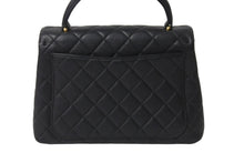 画像をギャラリービューアに読み込む, CHANEL シャネル ケリー型 ハンドバッグ トップハンドル 5番台 キャビアスキン ブラック ゴールド金具 美品 中古 56069