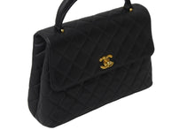 画像をギャラリービューアに読み込む, CHANEL シャネル ケリー型 ハンドバッグ トップハンドル 5番台 キャビアスキン ブラック ゴールド金具 美品 中古 56069