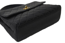 画像をギャラリービューアに読み込む, CHANEL シャネル ケリー型 ハンドバッグ トップハンドル 5番台 キャビアスキン ブラック ゴールド金具 美品 中古 56069