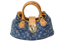 画像をギャラリービューアに読み込む, LOUIS VUITTON ルイヴィトン ハンドバッグ デニム プリーティ モノグラムデニム M95020 ゴールド金具 美品 中古 56086