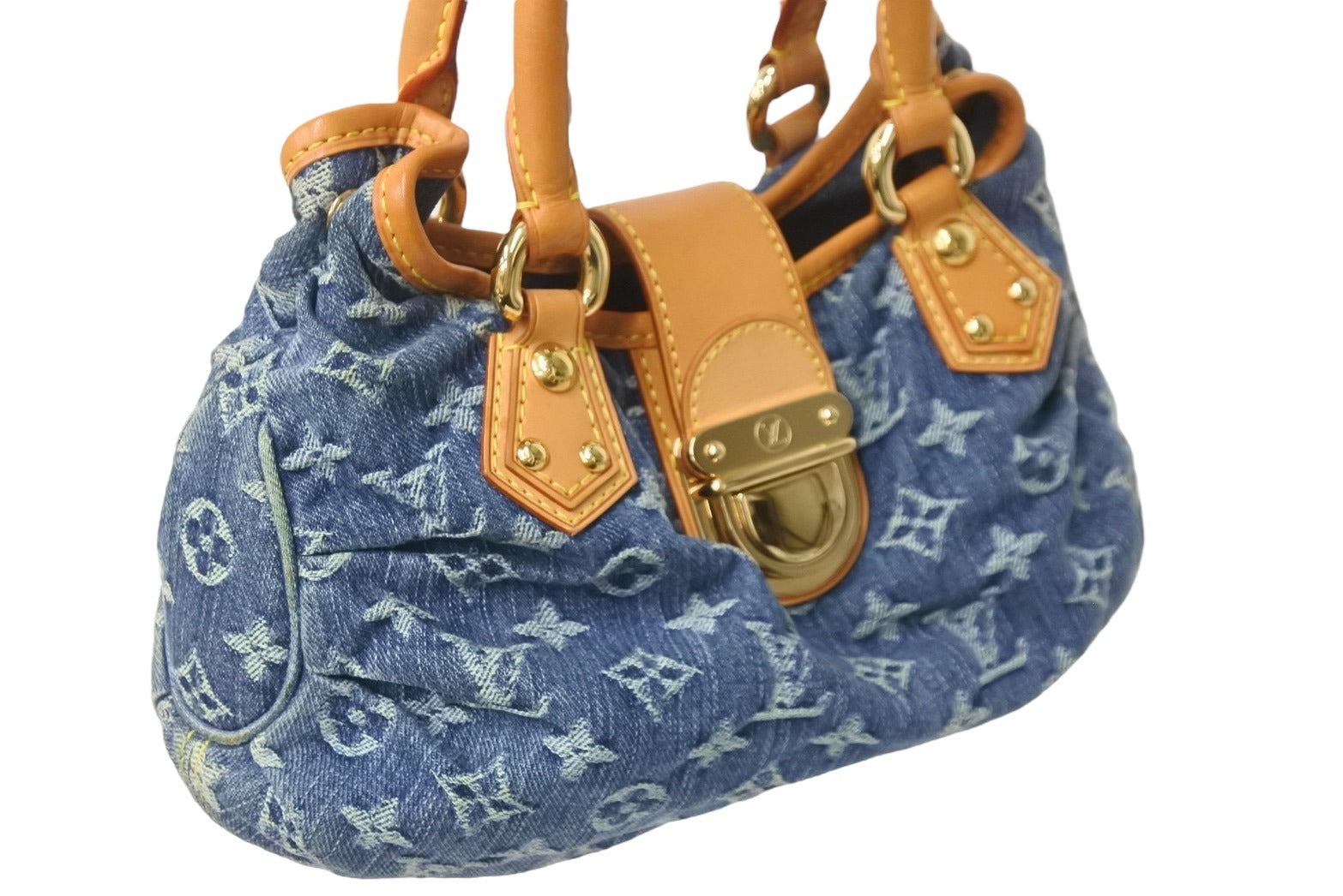 LOUIS VUITTON ルイヴィトン ハンドバッグ デニム プリーティ モノグラムデニム M95020 ゴールド金具 美品 中古 56086 –  Casanova Vintage