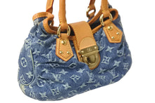 画像をギャラリービューアに読み込む, LOUIS VUITTON ルイヴィトン ハンドバッグ デニム プリーティ モノグラムデニム M95020 ゴールド金具 美品 中古 56086