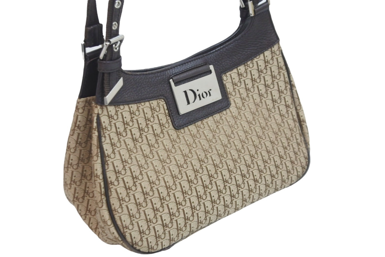 CHRISTIAN DIOR クリスチャンディオール ハンドバッグ トロッター ブラウン 57-BM−0065 美品  56096