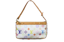 画像をギャラリービューアに読み込む, 極美品 LOUIS VUITTON ルイヴィトン マルチカラー ポシェットアクセソワール ホワイト M92649 村上隆 中古 56098