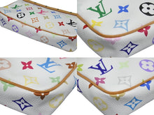 画像をギャラリービューアに読み込む, 極美品 LOUIS VUITTON ルイヴィトン マルチカラー ポシェットアクセソワール ホワイト M92649 村上隆 中古 56098