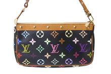 画像をギャラリービューアに読み込む, LOUIS VUITTON ルイヴィトン ハンドバッグ ポシェット アクセソワール M92648 マルチカラー ノワール ゴールド金具 美品 中古 56106