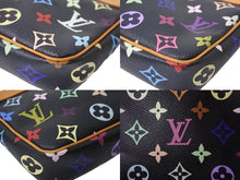 画像をギャラリービューアに読み込む, LOUIS VUITTON ルイヴィトン ハンドバッグ ポシェット アクセソワール M92648 マルチカラー ノワール ゴールド金具 美品 中古 56106