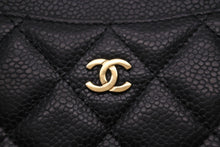 画像をギャラリービューアに読み込む, 極美品 CHANEL シャネル ココマーク カードケース クラシック キャビアスキン ブラック 29番台 中古 56113