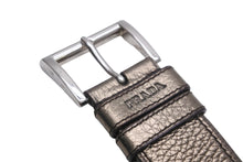 Load image into Gallery viewer, PRADA プラダ ベルト バックル ヴィンテージ ゴールド ベージュ レザー シルバー金具 美品 中古 56123