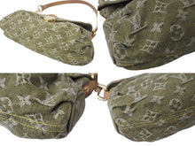 画像をギャラリービューアに読み込む, LOUIS VUITTON ルイヴィトン ハンドバッグ ミニプリーティ リケン モノグラムデニム M95217 カーキ ゴールド金具 美品 中古 56134