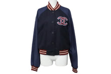 Load image into Gallery viewer, 極美品 CHANEL シャネル ブルゾン ネイビー ウール カーフスキン 36 P23442W033353 ベースボール 中古 56135