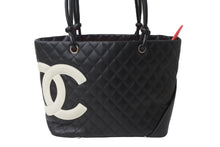 Load image into Gallery viewer, CHANEL シャネル ハンドバッグ ラージトート カンボンライン ココマーク 9番台 ブラック ホワイト 美品 中古 56142