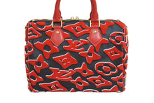 Load image into Gallery viewer, 極美品 LOUIS VUITTON ルイヴィトン ウルス フィッシャー ハンドバッグ M45552 スピーディバンドリエール25 レッド系 レザー タフテッド加工 中古 56148