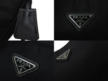 Load image into Gallery viewer, PRADA プラダ ハンドバッグ ミニバッグ 三角プレートロゴ テスート ナイロン 1NE515 ブラック シルバー金具 美品 中古 56149