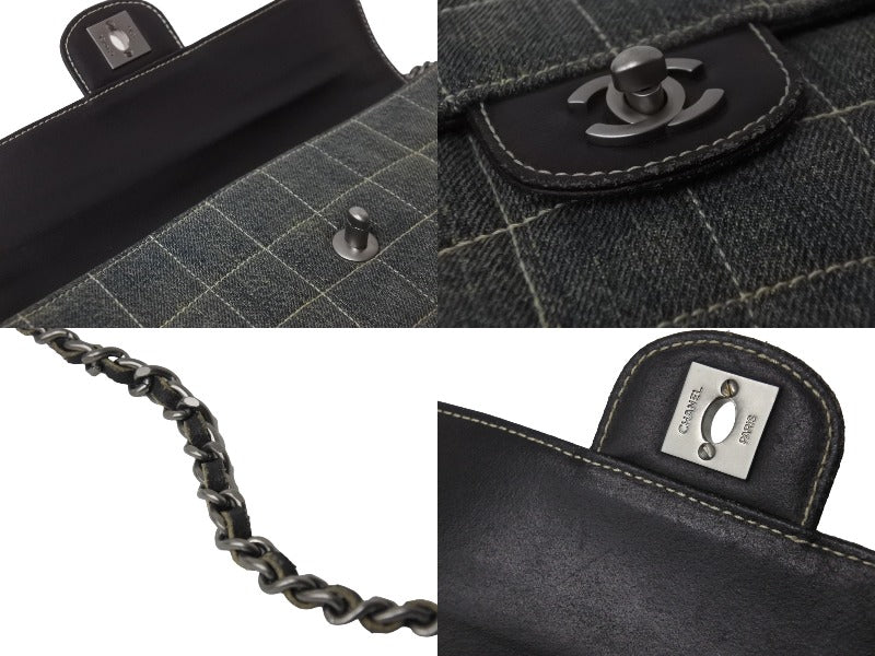 美品◆ CHANEL ショルダーバッグ マトラッセ チョコバー デニム CHANEL シャネル チェーンショルダーバッグ マトラッセ チョコバー