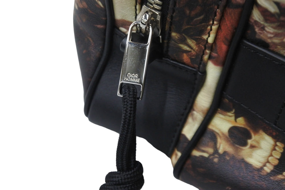 Christian Dior Shoulder Bag Vanitas Pattern Skull Rose 2WAY Silver Good Condition Used 56154