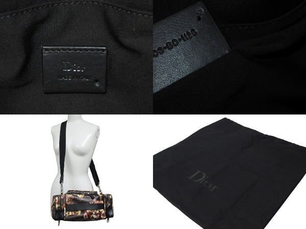Christian Dior クリスチャンディオール ショルダーバッグ ヴァニタス柄スカルローズ 2WAY シルバー 美品 中古 56154