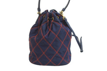 Load image into Gallery viewer, PRADA プラダ ショルダーバッグ 巾着 チェック ナイロン トライアングルロゴ CO190 ゴールド金具 美品 中古 56160