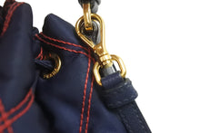 Load image into Gallery viewer, PRADA プラダ ショルダーバッグ 巾着 チェック ナイロン トライアングルロゴ CO190 ゴールド金具 美品 中古 56160