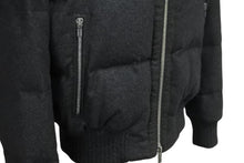 Load image into Gallery viewer, 新品未使用 HERMES エルメス ダウンジャケット アウター グレー カシミヤ フランス製 サイズ48 シルバー金具 中古 56167