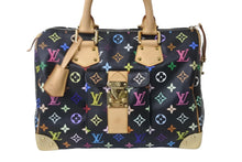 画像をギャラリービューアに読み込む, 極美品 LOUIS VUITTON ルイヴィトン ハンドバッグ スピーディ 30 M92642 PVC マルチカラー ブラック モノグラム ゴールド金具 中古 56168