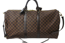 画像をギャラリービューアに読み込む, 極美品 LOUIS VUITTON ルイヴィトン ボストンバッグ N41414 キーポルバンドリエール55 ダミエエベヌ ゴールド金具 中古 56172