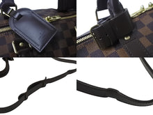 画像をギャラリービューアに読み込む, 極美品 LOUIS VUITTON ルイヴィトン ボストンバッグ N41414 キーポルバンドリエール55 ダミエエベヌ ゴールド金具 中古 56172