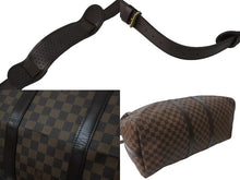 画像をギャラリービューアに読み込む, 極美品 LOUIS VUITTON ルイヴィトン ボストンバッグ N41414 キーポルバンドリエール55 ダミエエベヌ ゴールド金具 中古 56172