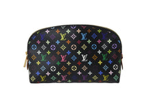 画像をギャラリービューアに読み込む, 新品同様 LOUIS VUITTON ルイヴィトン × 村上隆 ポーチ ポシェットコスメティック M47355 ブラック マルチカラー 中古 56173