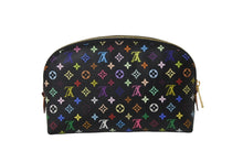 画像をギャラリービューアに読み込む, 新品同様 LOUIS VUITTON ルイヴィトン × 村上隆 ポーチ ポシェットコスメティック M47355 ブラック マルチカラー 中古 56173