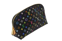 画像をギャラリービューアに読み込む, 新品同様 LOUIS VUITTON ルイヴィトン × 村上隆 ポーチ ポシェットコスメティック M47355 ブラック マルチカラー 中古 56173