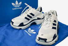 画像をギャラリービューアに読み込む, BALENCIAGA バレンシアガ スニーカー トリプルS トレーナー adidasコラボ サイズ37 ホワイト ブラック 712821W2ZB1 美品 中古 56174