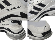 画像をギャラリービューアに読み込む, BALENCIAGA バレンシアガ スニーカー トリプルS トレーナー adidasコラボ サイズ37 ホワイト ブラック 712821W2ZB1 美品 中古 56174