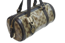 画像をギャラリービューアに読み込む, Gucci グッチ バッグ ミニボストンバッグ 181485 ベージュ GGクリスタル パピヨン型 チャーム付き 良品 中古 56177