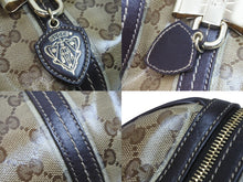 画像をギャラリービューアに読み込む, Gucci グッチ バッグ ミニボストンバッグ 181485 ベージュ GGクリスタル パピヨン型 チャーム付き 良品 中古 56177