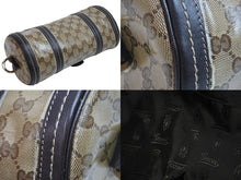 画像をギャラリービューアに読み込む, Gucci グッチ バッグ ミニボストンバッグ 181485 ベージュ GGクリスタル パピヨン型 チャーム付き 良品 中古 56177