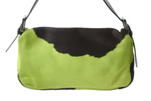 画像をギャラリービューアに読み込む, FENDI フェンディ ショルダーバッグ マンマバケット 2283-26424-008 ハラコ レザー グリーン シルバー金具 美品 中古 56187