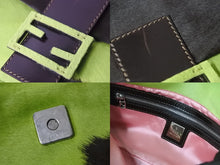 画像をギャラリービューアに読み込む, FENDI フェンディ ショルダーバッグ マンマバケット 2283-26424-008 ハラコ レザー グリーン シルバー金具 美品 中古 56187