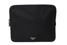 Load image into Gallery viewer, PRADA プラダ クラッチバッグ PCケース パソコンケース タブレットケース ブラック シルバー 美品 中古 56192