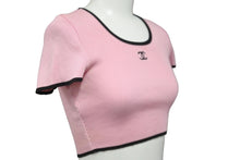 画像をギャラリービューアに読み込む, CHANEL シャネル 半袖Ｔシャツ コマーク トップス ヴィンテージ 95P ピンク コットン サイズ38 P05191V00233 美品 中古 56197